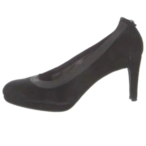 Stuart Weitzman Black Suede Grosgrain Trim Pumps - Picture 1 of 11